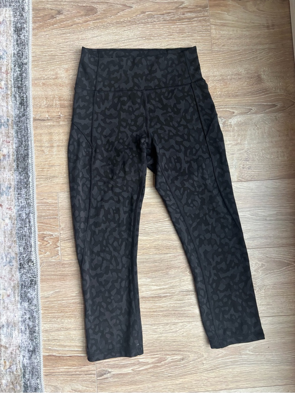 lululemon athletica Black Subtle Leopard High-Rise Capri Leggings